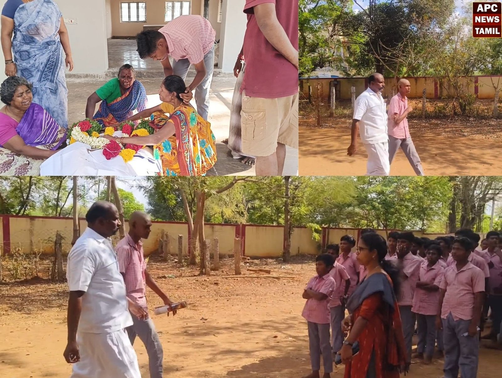 அப்பாவிற்கு இறுதி மரியாதை…கண்ணீருடன் தேர்வு எழுத சென்ற 10 வகுப்பு மாணவன்…