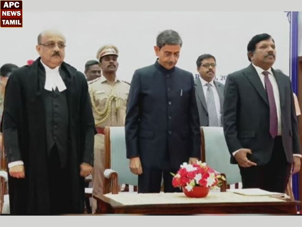 சென்னை உயர்நீதிமன்றத்தின் புதிய தலைமை நீதிபதி சுஷ்ருத் அரவிந்த் தர்மாதிகாரிக்கு ஆளுநர் பதவிப் பிரமாணம்…