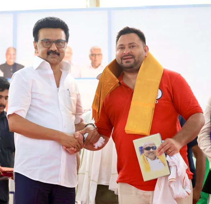 ”சகோதரா் ஜேதஸ்வியை தமிழ்நாடு சார்பில் வரவேற்கிறேன்” - முதலமைச்சர் மு.க.ஸ்டாலின்