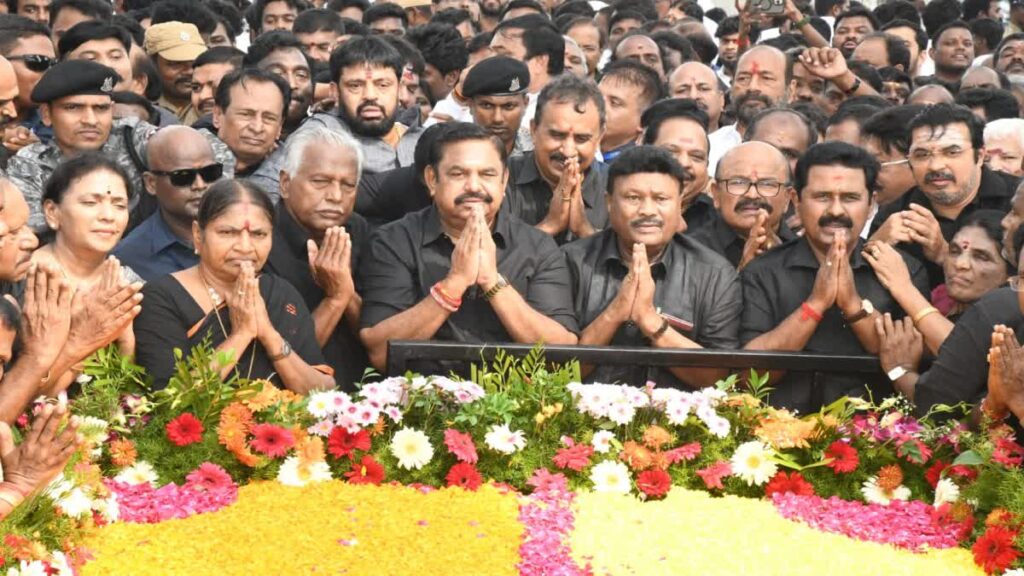 மெரினாவில் மீண்டும் அரசியல் அதிரடி: ஜெயலலிதா நினைவிடத்தில் குவியும் தலைவர்கள் - தொண்டர்கள் உற்சாகம்!