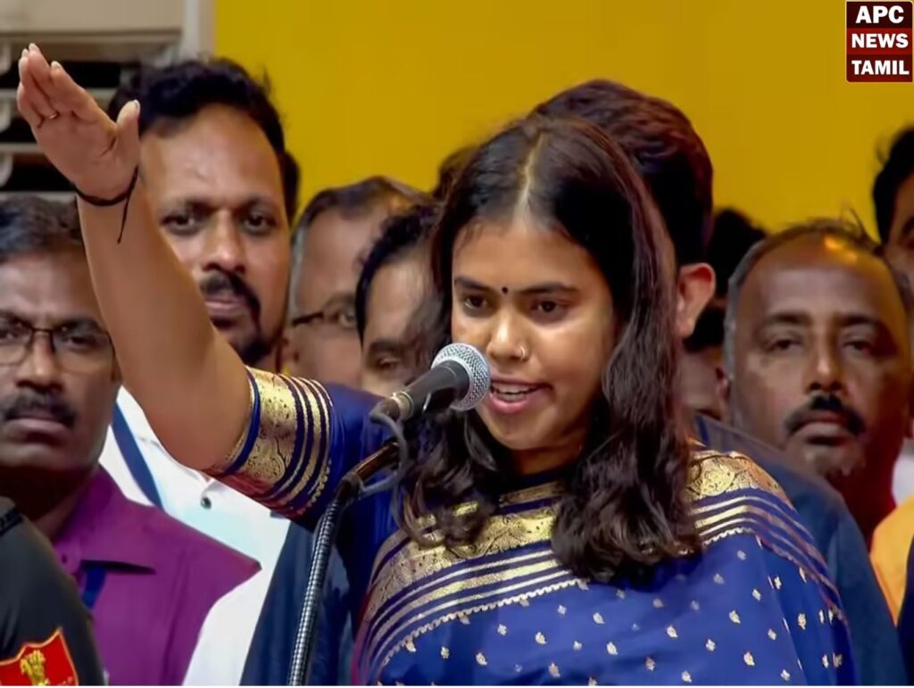 தவெகவின் அமைச்சர் கீர்த்தனா, வெற்றி சான்றிதழை எடுத்து வராததால் உறுப்பினராக பதவியேற்கவில்லை