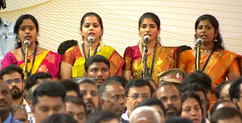 மூன்றாமிடத்திற்கு தள்ளப்பட்ட தமிழ்த்தாய் வாழ்த்து – சமூக வலைதளங்களில் வெடிக்கும் விவாதம்!