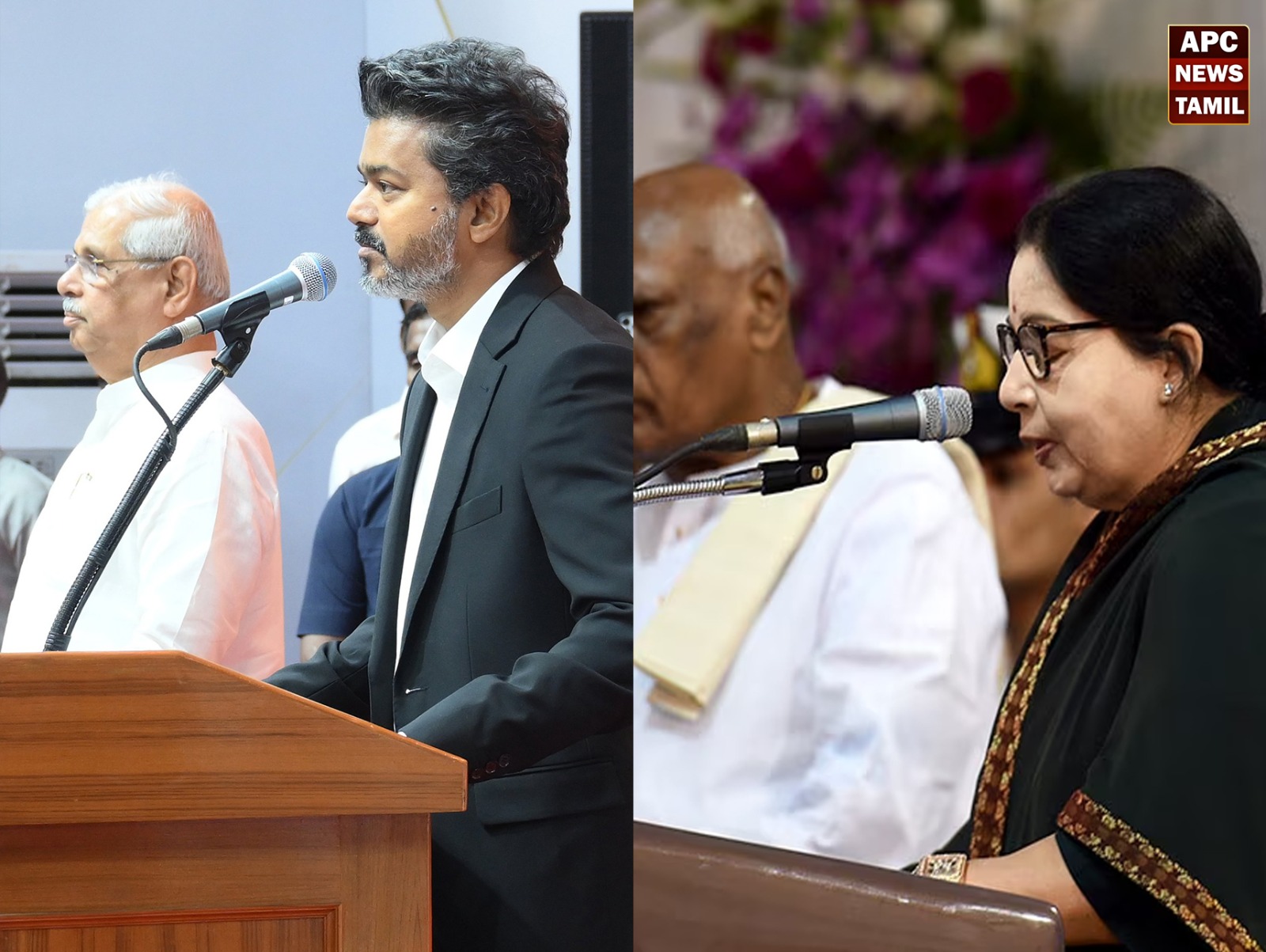“உளமாற” மறந்து ஜெயலலிதா பாணியில் பதவியேற்ற விஜய்!