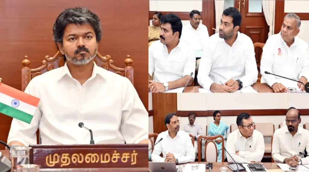  மேகதாது அனை விவகாரம் -சட்ட வல்லுநர்களுடன் முதல்வர் விஜய் அவரச ஆலோசனை