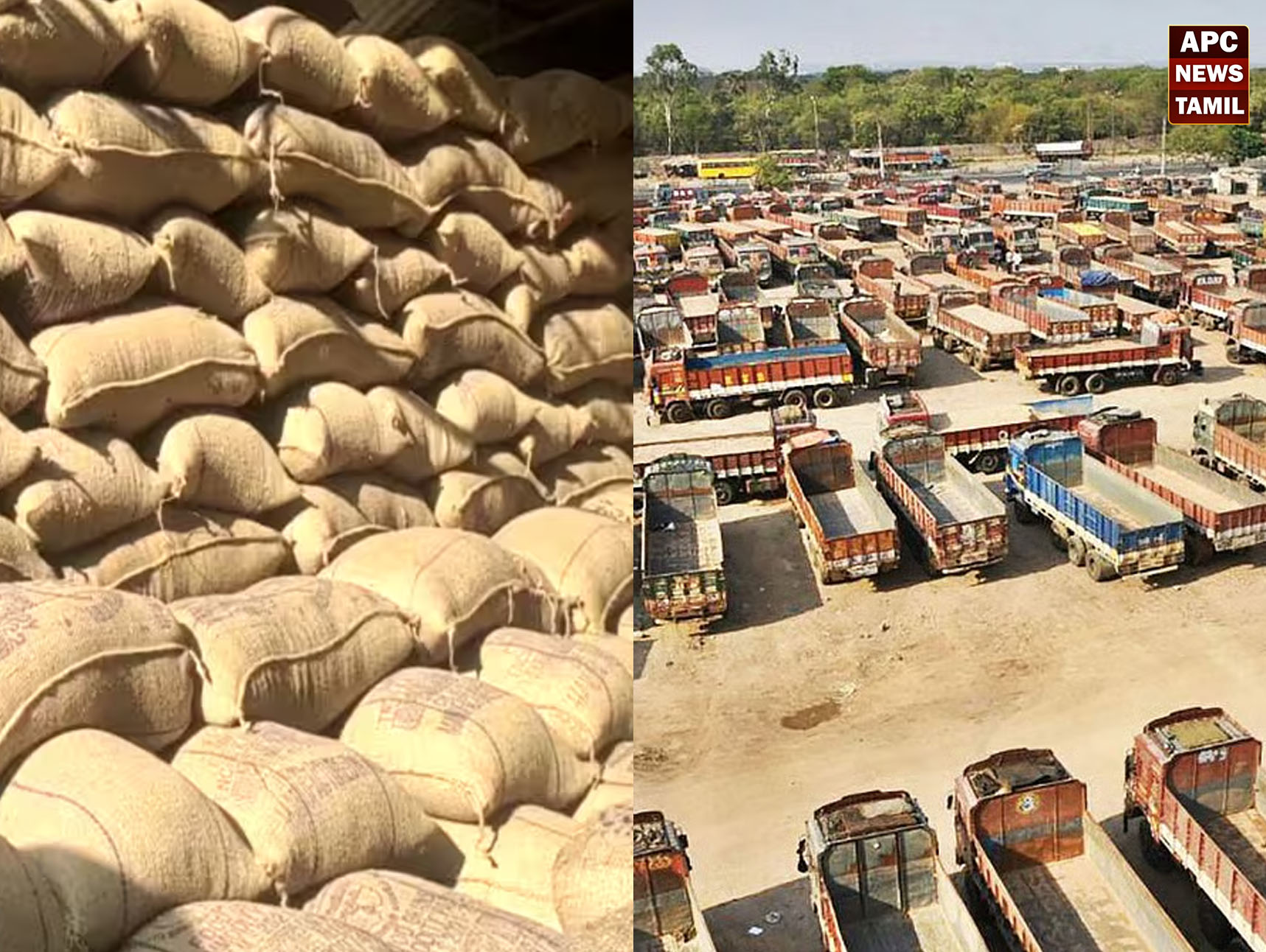 நெல் மூட்டைகளை உடனே ஏற்றிச் செல்க! லாரி வாடகையை 40% உயர்த்தக் கோரி மன்னார்குடியில் லாரி உரிமையாளர்கள் ஆர்ப்பாட்டம்!