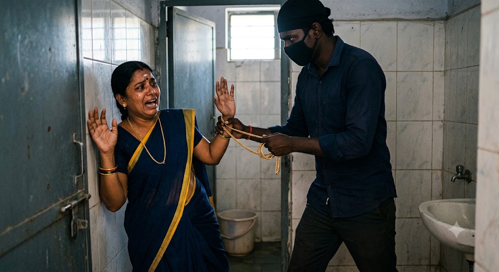தூத்துக்குடியில் அதிர்ச்சி: பள்ளி கழிவறைக்குள் புகுந்து ஆசிரியையிடம் 16 சவரன் நகை பறிப்பு!