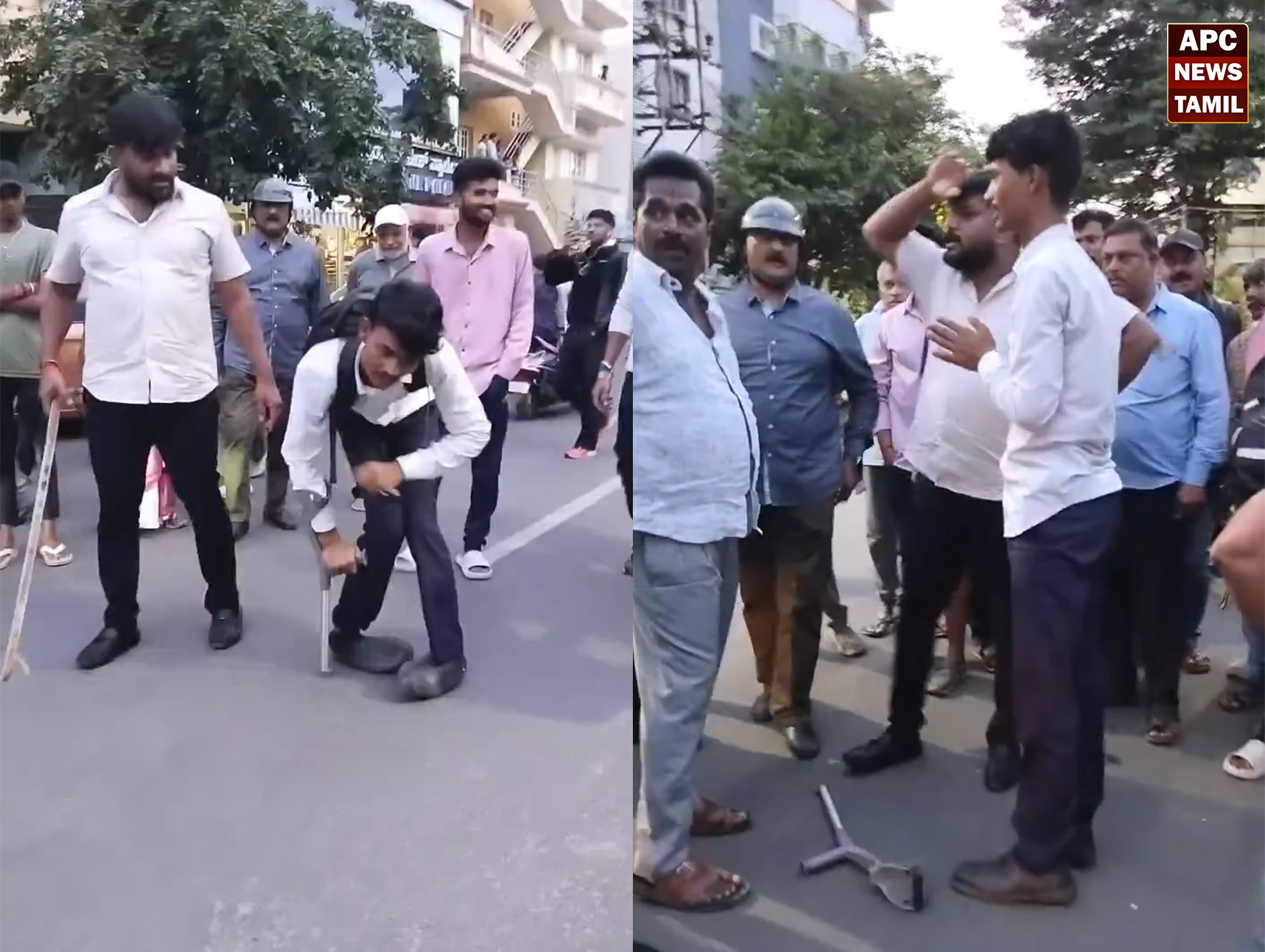பெங்களூருவில் வெளிச்சத்திற்கு வந்த அதிர்ச்சி மோசடி: ஊன்றுகோல் உதவியுடன் போலியாக மாற்றுத்திறனாளி போல் நடித்துப் பிச்சை எடுத்த நபர் கைது!