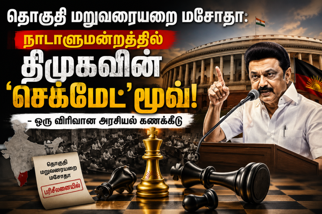 தொகுதி மறுவரையறை மசோதா: நாடாளுமன்றத்தில் திமுகவின் 'செக்மேட்' மூவ்! - ஒரு விரிவான அரசியல் கணக்கீடு