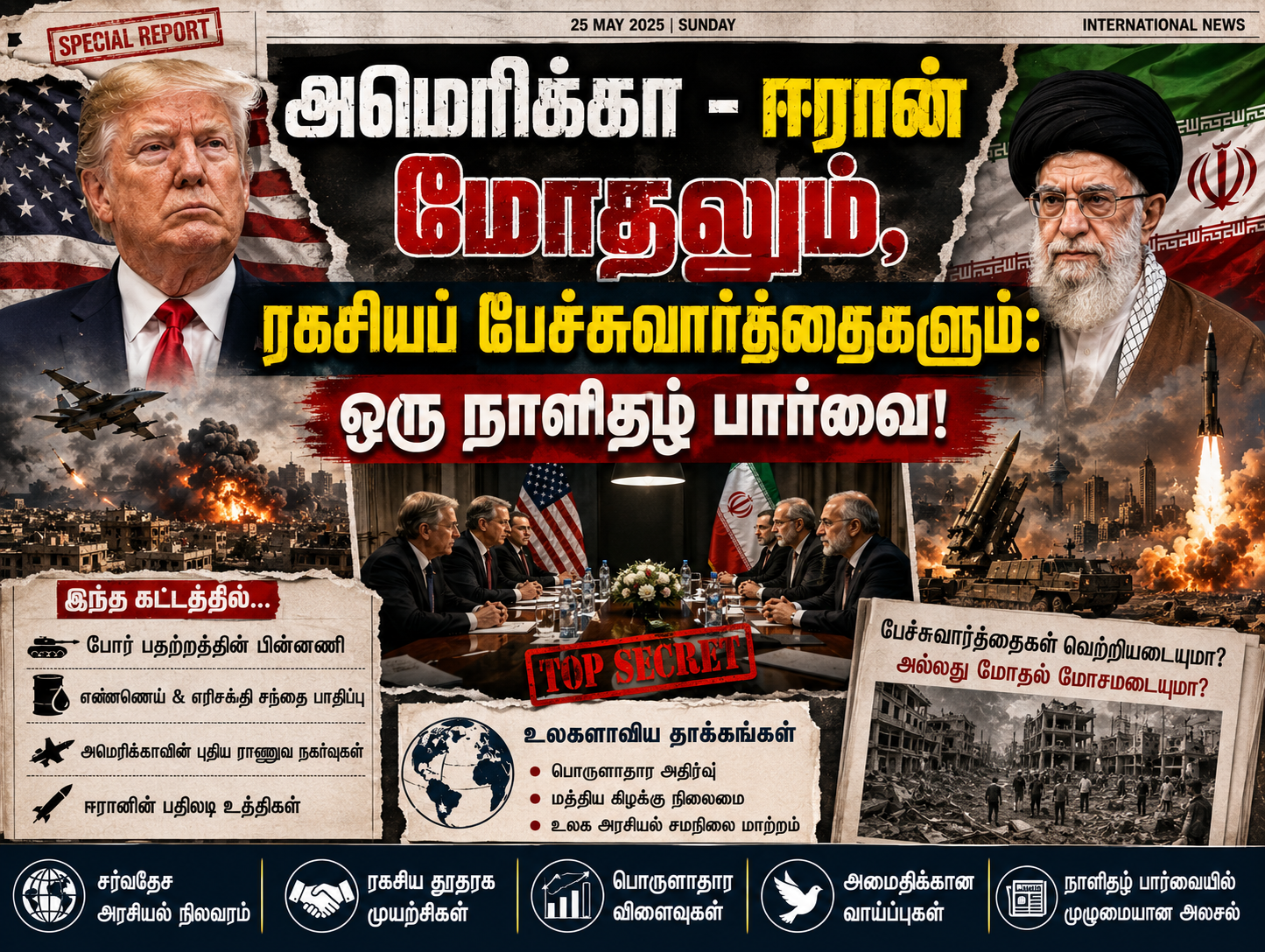 அமெரிக்கா – ஈரான் மோதலும், ரகசியப் பேச்சுவார்த்தைகளும்: ஒரு நாளிதழ் பார்வை!