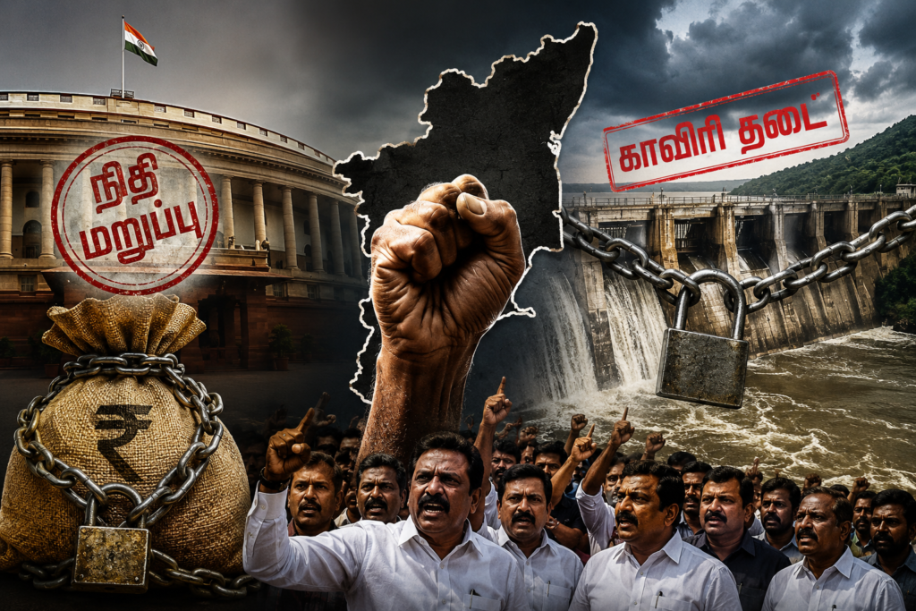 நிதி மறுப்பு முதல் காவிரி தடை வரை! — தமிழ்நாட்டிற்கு எதிராகத் தொடரும் ஒன்றிய அரசின் வஞ்சகம்: கொதிக்கும் தலைவர்கள்!