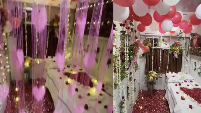 நந்திகிராம் எக்ஸ்பிரஸ் ரயில் பெட்டியில் ‘ஹனிமூன்’ டெகரேஷன்.. அதிகாரி சஸ்பெண்ட்.!