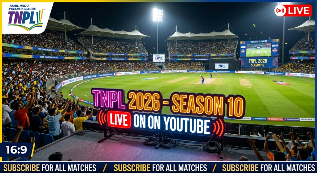TNPL 2026 மினி ஏலம் நிறைவு! முதல்முறையாக யூடியூபில் இலவச நேரடி ஒளிபரப்பு..
