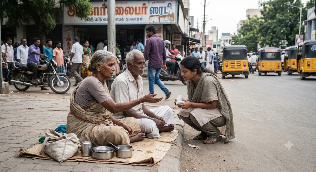 ஒருவேளை சோற்றுக்குக் கையேந்தும் பெற்றோர்! மனிதநேயம் செத்துப்போச்சா? சமூக ஆர்வலரின் உருக்கமான வேண்டுகோள்!