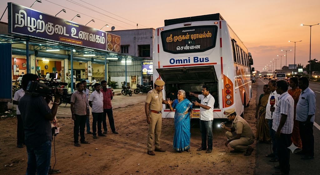 கயத்தாறு அருகே நிழற்குடை உணவகத்தில் பரபரப்பு: ஆம்னி பேருந்தில் 40 பவுன் நகை திருட்டு; மர்ம நபர்களுக்கு காவல் துறை தீவிர வலை வீச்சு!