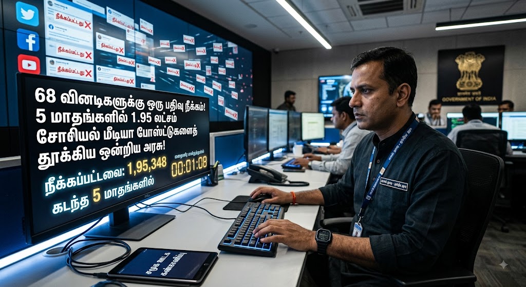 68 வினாடிகளுக்கு ஒரு பதிவு நீக்கம்! 5 மாதங்களில் 1.95 லட்சம் சோஷியல் மீடியா போஸ்ட்டுகளைத் தூக்கிய ஒன்றிய அரசு!