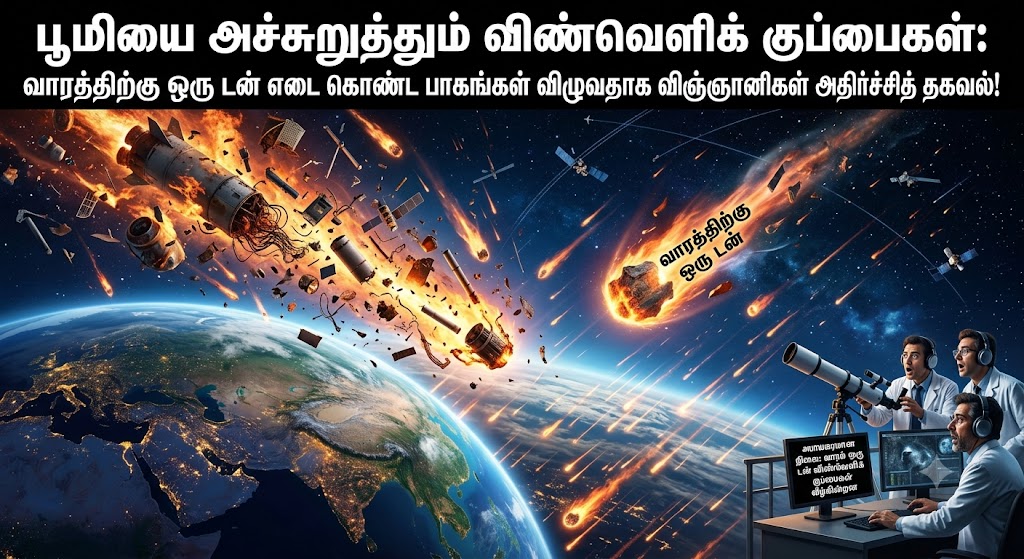 பூமியை அச்சுறுத்தும் விண்வெளிக் குப்பைகள்: வாரத்திற்கு ஒரு டன் எடை கொண்ட பாகங்கள் விழுவதாக விஞ்ஞானிகள் அதிர்ச்சித் தகவல்!