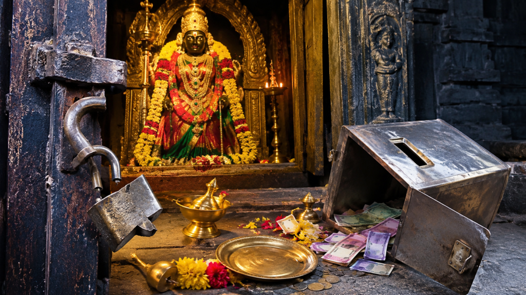 பெரியபாளையம் அருகே பரபரப்பு: அஞ்சாத்தம்மன் கோயில் பூட்டை உடைத்துத் தாலி, உண்டியல் பணம் திருட்டு!