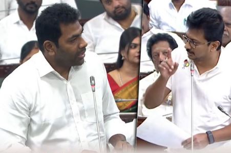 உங்களுக்குச் சொந்த வீடு இருந்தும் ஏன் அரசு பங்களா கேட்கிறீர்கள்?– உதயநிதி ஸ்டாலினுக்கு அமைச்சர் ஆதவ் அர்ஜுனா சட்டப்பேரவையில் பதிலடி