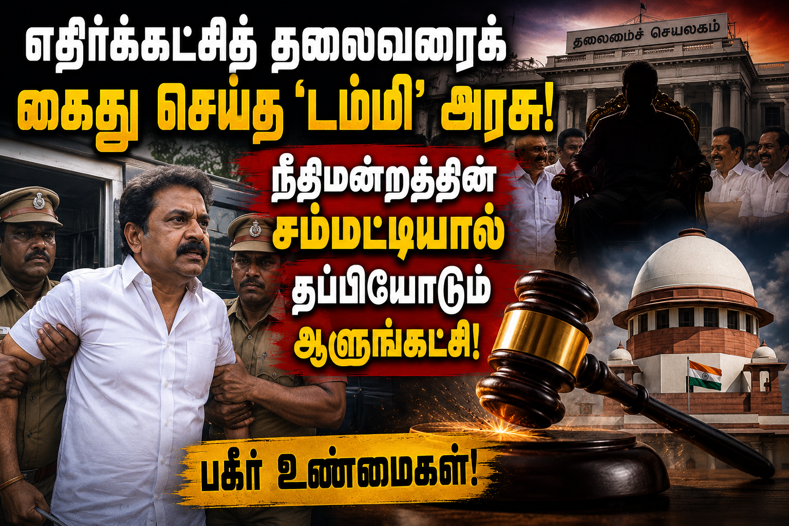 எதிர்க்கட்சித் தலைவரைக் கைது செய்த ‘டம்மி’ அரசு! நீதிமன்றத்தின் சம்மட்டியால் தப்பியோடும் ஆளுங்கட்சி – பகீர் உண்மைகள்!