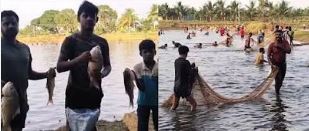 "காசுக்குலாம் விக்க மாட்டோம்ங்க!" கல்பட்டு கிராம மக்களின் மெகா மனசு.. நெகிழ்ச்சியான மீன்பிடி திருவிழா!