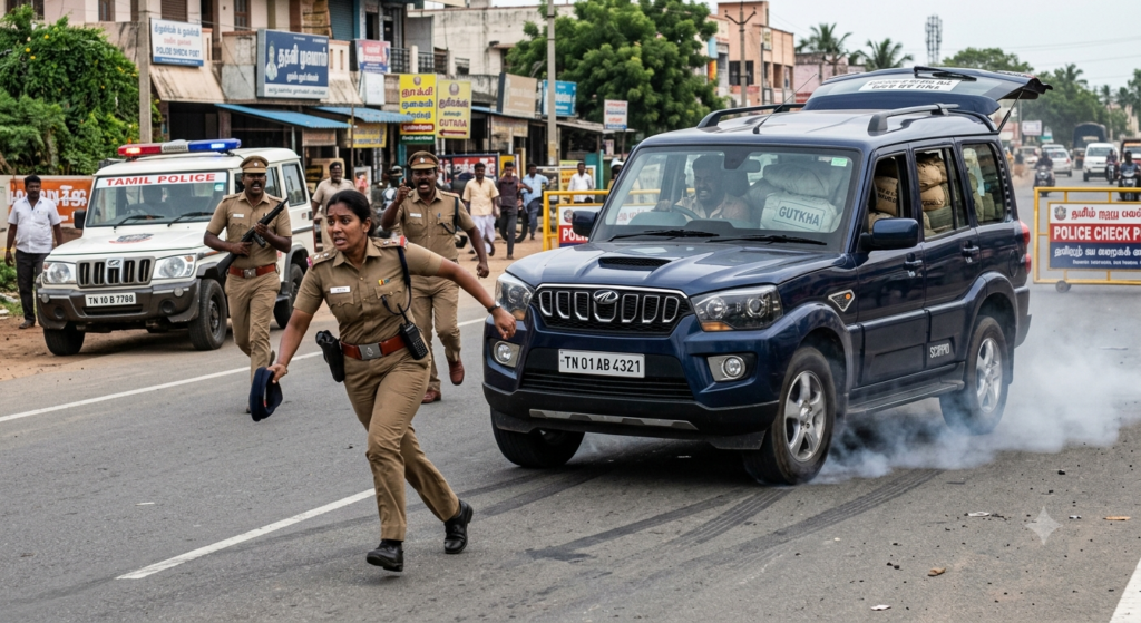 பெண் எஸ்.ஐ. மீது காரை ஏற்றி கொல்ல முயற்சி: திருவண்ணாமலையில் குட்கா கடத்தல் கும்பலைத் துரத்திப் பிடித்த பொதுமக்கள்