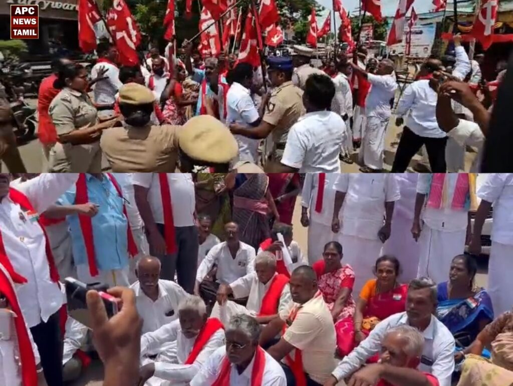 சுதந்திர தின பேரணியில் பாஜக - கம்யூனிஸ்ட் இடையே வார்த்தை மோதல்: புதுக்கோட்டையில் திடீர் சாலை மறியலால் பெரும் பரபரப்பு!