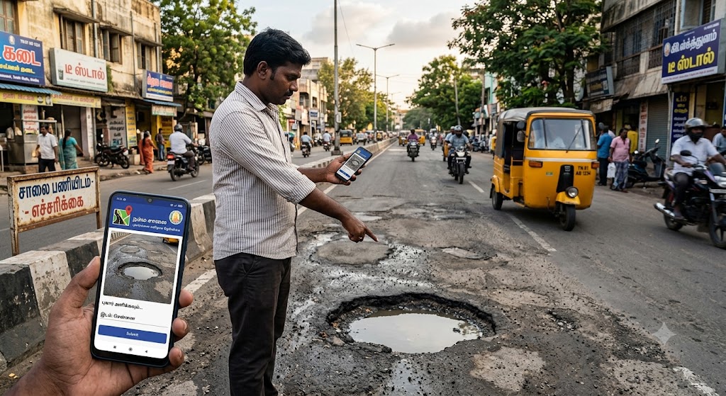 இனி குழி விழுந்த சாலைகளுக்குக் கவலையில்லை... புகார்களை எளிதாக தெரிவிக்க ‘நம்ம சாலை’ செயலி அறிமுகம்!