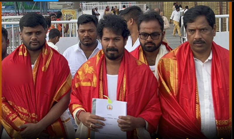 திருப்பதி கோயிலில் வைத்து வேளாண் துறை அமைச்சர் வினோத் சாமி தரிசனம்