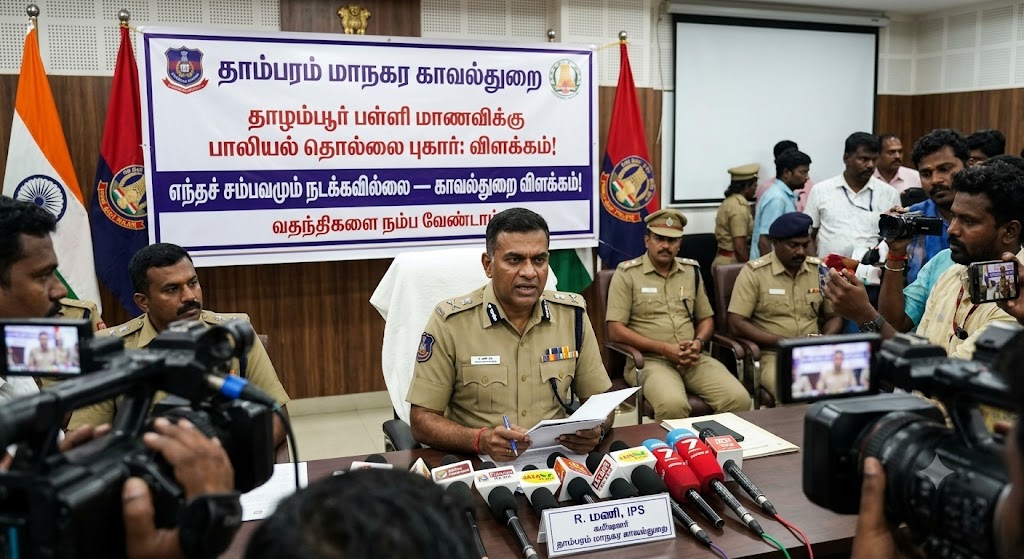 தாழம்பூர் பள்ளி மாணவிக்கு பாலியல் தொல்லை புகார்: எந்தச் சம்பவமும் நடக்கவில்லை — தாம்பரம் மாநகர காவல்துறை விளக்கம்!