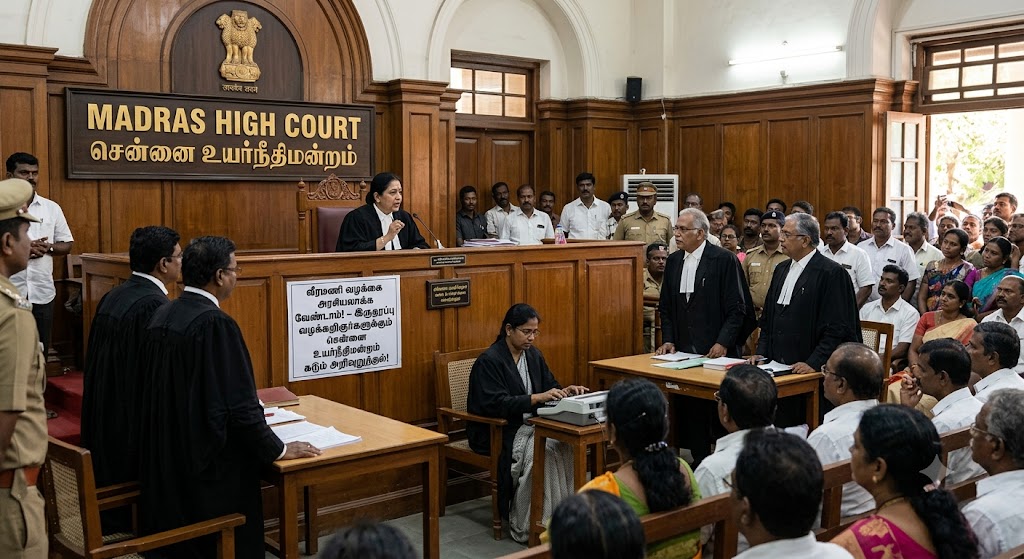 வீரமணி வழக்கை அரசியலாக்க வேண்டாம்!– இருதரப்பு வழக்கறிஞர்களுக்கும் சென்னை உயர்நீதிமன்றம் கடும் அறிவுறுத்தல்!