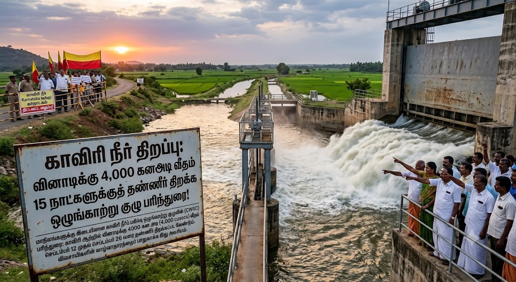 காவிரி நீர் திறப்பு: வினாடிக்கு 4,000 கனஅடி வீதம் 15 நாட்களுக்குத் தண்ணீர் திறக்க ஒழுங்காற்று குழு பரிந்துரை! கர்நாடகம் திட்டவட்ட மறுப்பு!