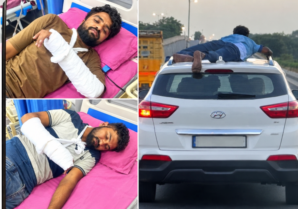 வாகன சோதனையில் பரபரப்பு: கர்நாடகாவில் இருந்து காரில் கடத்தி வரப்பட்ட 300 கிலோ குட்காகாரை நிறுத்தாமல் சென்ற கடத்தல்காரர்கள்.. காவலரை சுமந்தபடியே சென்ற கார்!
