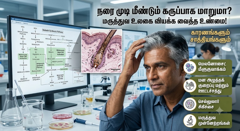 நரை முடி மீண்டும் கருப்பாக மாறுமா? மருத்துவ உலகை வியக்க வைத்த உண்மையும், காரணங்களும்!