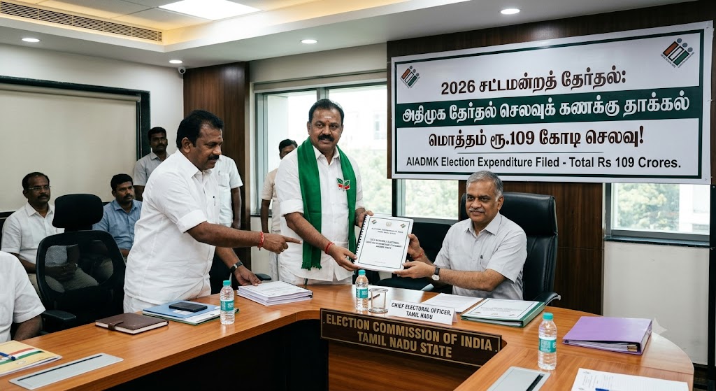 2026 சட்டமன்றத் தேர்தல்: அதிமுக தேர்தல் செலவுக் கணக்கு தாக்கல் – மொத்தம் ரூ.109 கோடி செலவு!