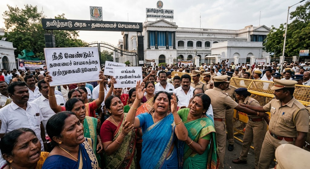 நேபாளத்தில் மாயமான 49 தமிழர்கள்: "நிலை என்ன?" - தலைமைச் செயலகத்தை முற்றுகையிட்டு உறவினர்கள் கதறல்!