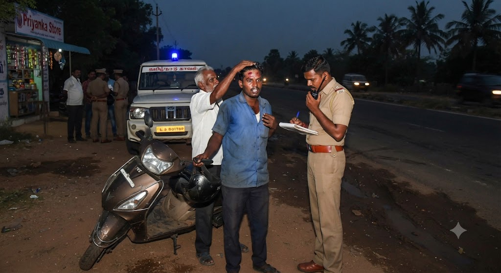 உளுந்தூர்பேட்டை அருகே அதிர்ச்சி: வேலை முடிந்து திரும்பிய இளைஞரை தாக்கி 4 சவரன் நகை, பணம் பறிப்பு - 5 பேர் கொண்ட மர்ம கும்பலுக்கு வலைவீச்சு!