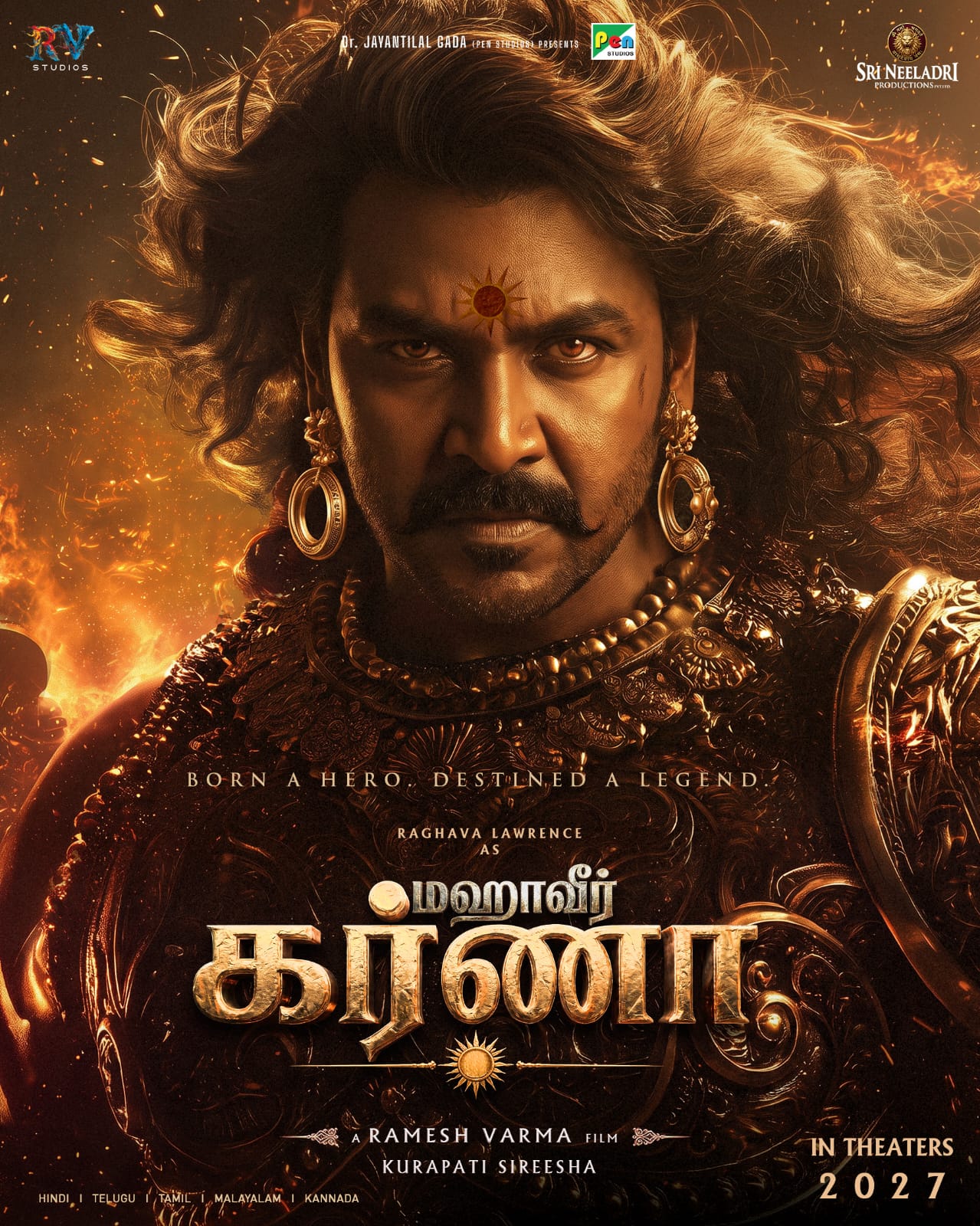 வரலாற்றுப் பின்னணியில் ராகவா லாரன்ஸ்: கம்பீரமான தோற்றத்தில் வெளியானது 'மஹாவீர் கர்ணா' ஃபர்ஸ்ட் லுக்!