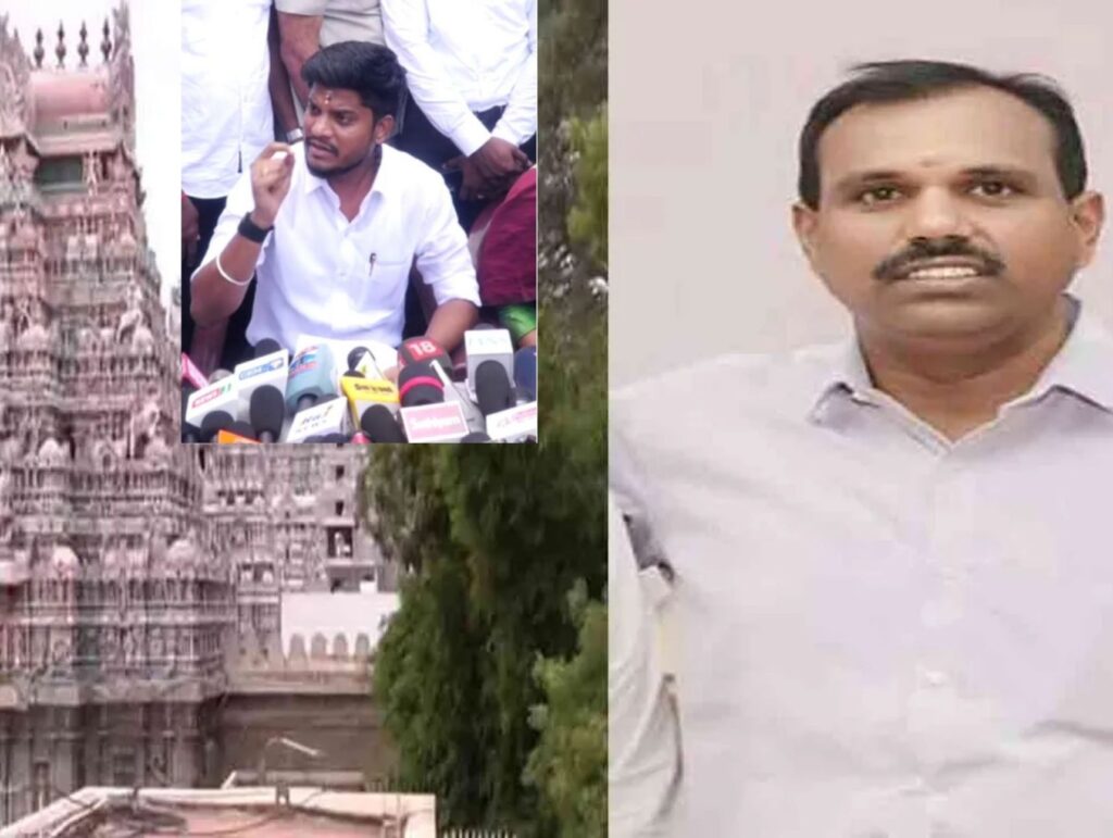ஸ்ரீரங்கம் கோயில் நிலம் அபகரிப்பு விவகாரம்: போலி ஆவணங்கள் மூலம் திமுக நிர்வாகி முறைகேடு - அமைச்சர் ரமேஷ் குற்றச்சாட்டு!