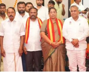 தாராபுரம் தவெக தேர்தல் பிரச்சாரம்: 'விசில்' சின்னத்தில் போட்டியிடும் சத்தியபாமாவுக்கு அமைச்சர்கள் தீவிர வாக்கு சேகரிப்பு!