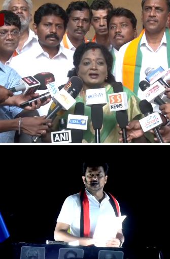 எதிர்க்கட்சித் தலைவர் மிக மோசமான வார்த்தைகளை பயன்படுத்துகிறார்! “தொண்டர்களை தவறாக வழிநடத்தாதீர்கள்; ஒற்றை அர்த்தத்தில் பேசுங்கள்” – உதயநிதி சர்ச்சை பேச்சு குறித்து தமிழிசை கருத்து