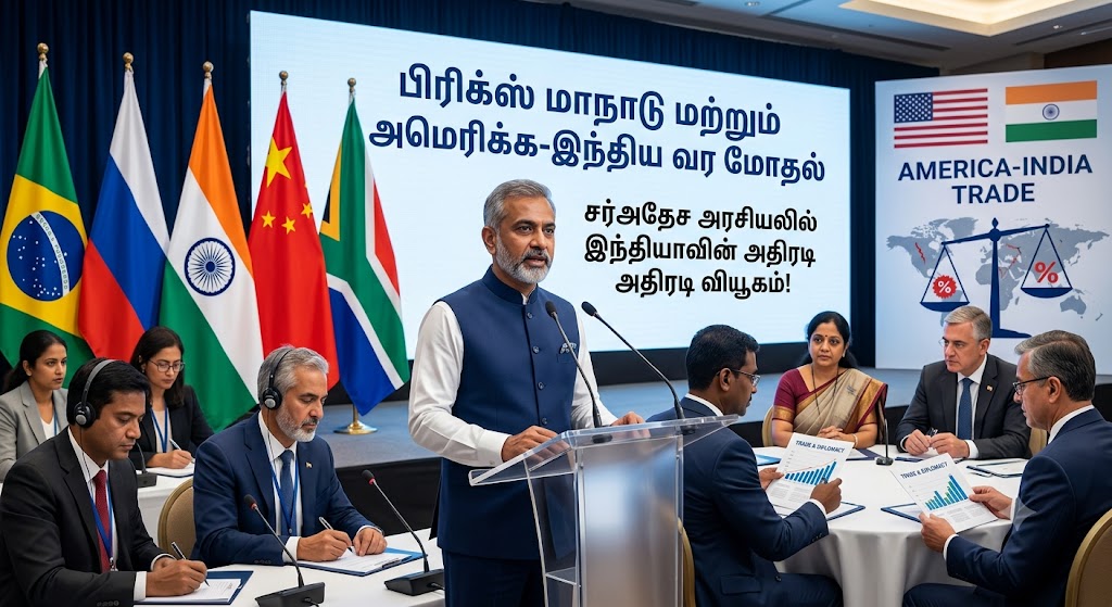 பிரிக்ஸ் மாநாடு மற்றும் அமெரிக்க-இந்திய வர்த்தக மோதல்: சர்வதேச அரசியலில் இந்தியாவின் அதிரடி வியூகம்!