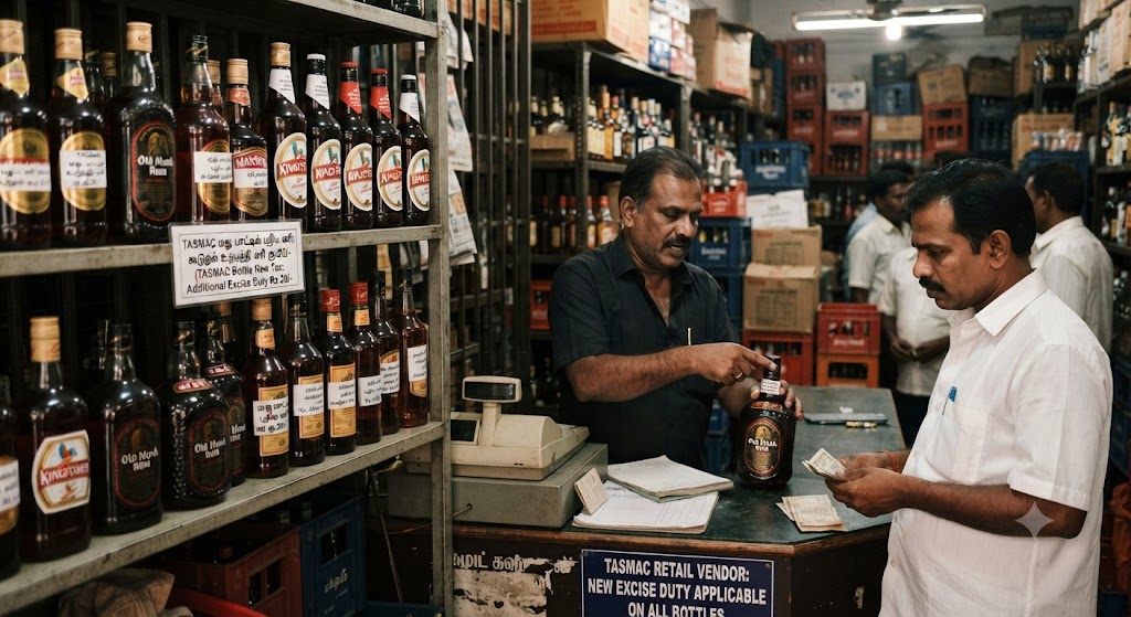 டாஸ்மாக் மது பாட்டில்களுக்கு புதிய வரி: உற்பத்தியாளர்களுக்கு ஒரு பாட்டிலுக்கு ரூ.20 வரை கூடுதல் வரி விதிப்பு!