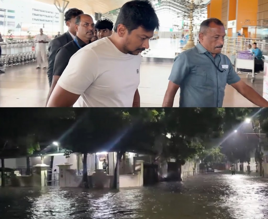 துபாய் புறப்பட்டுச் சென்றார் உதயநிதி ஸ்டாலின்! சென்னை கனமழை குறித்த கேள்விக்கு பதிலளிக்காமல் சென்றதாகத் தகவல்