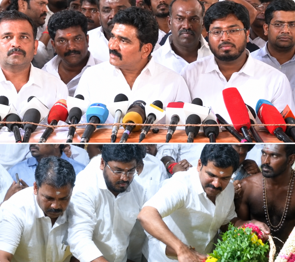 பசும்பொன்னில் முத்துராமலிங்க தேவர் நினைவிடத்தில் அமைச்சர்கள் மரியாதை!