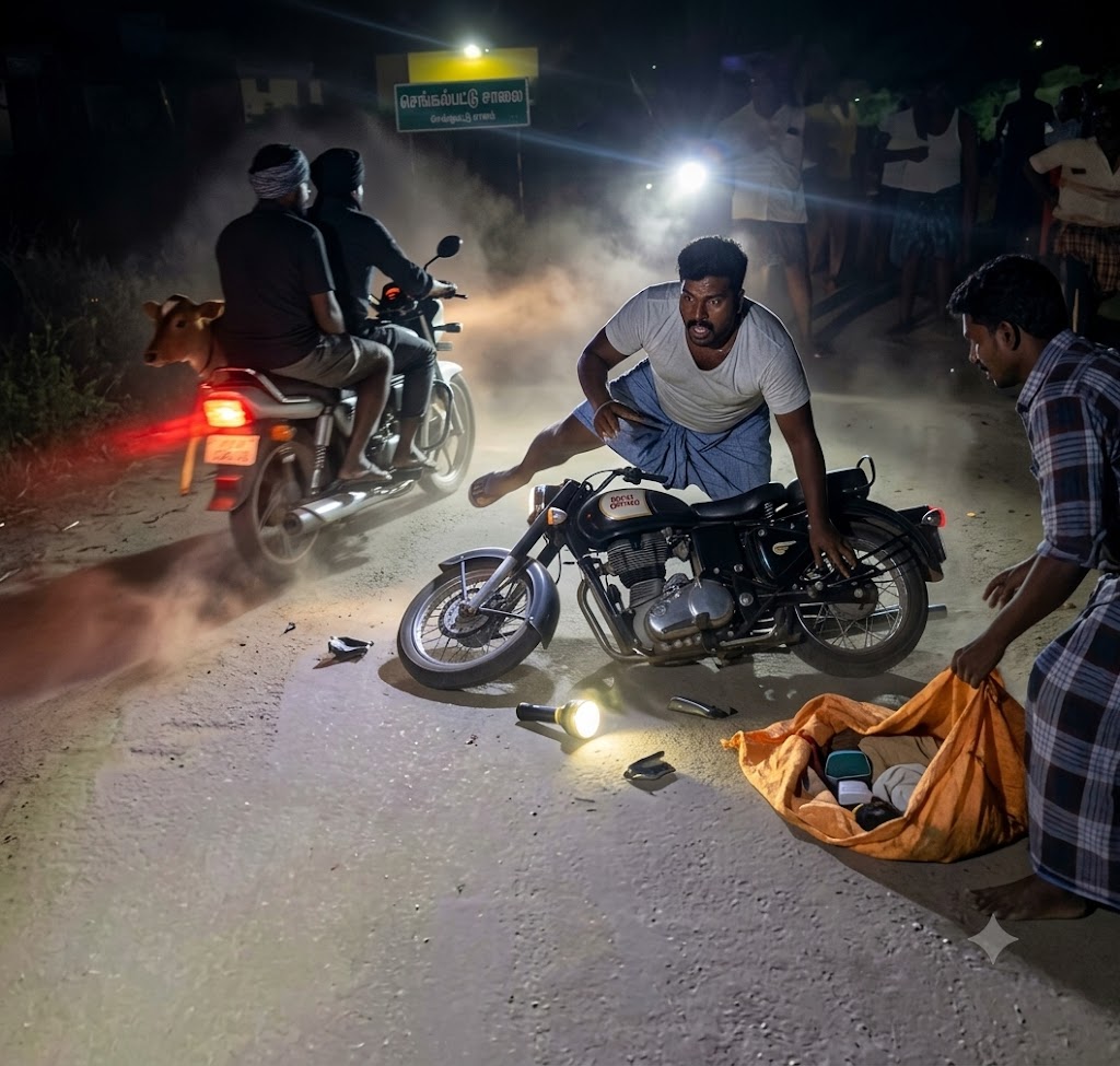 சென்னை அருகே பைக்கில் விரட்டிய மாட்டு உரிமையாளரை விபத்தில் சிக்க வைத்த திருடர்கள்!