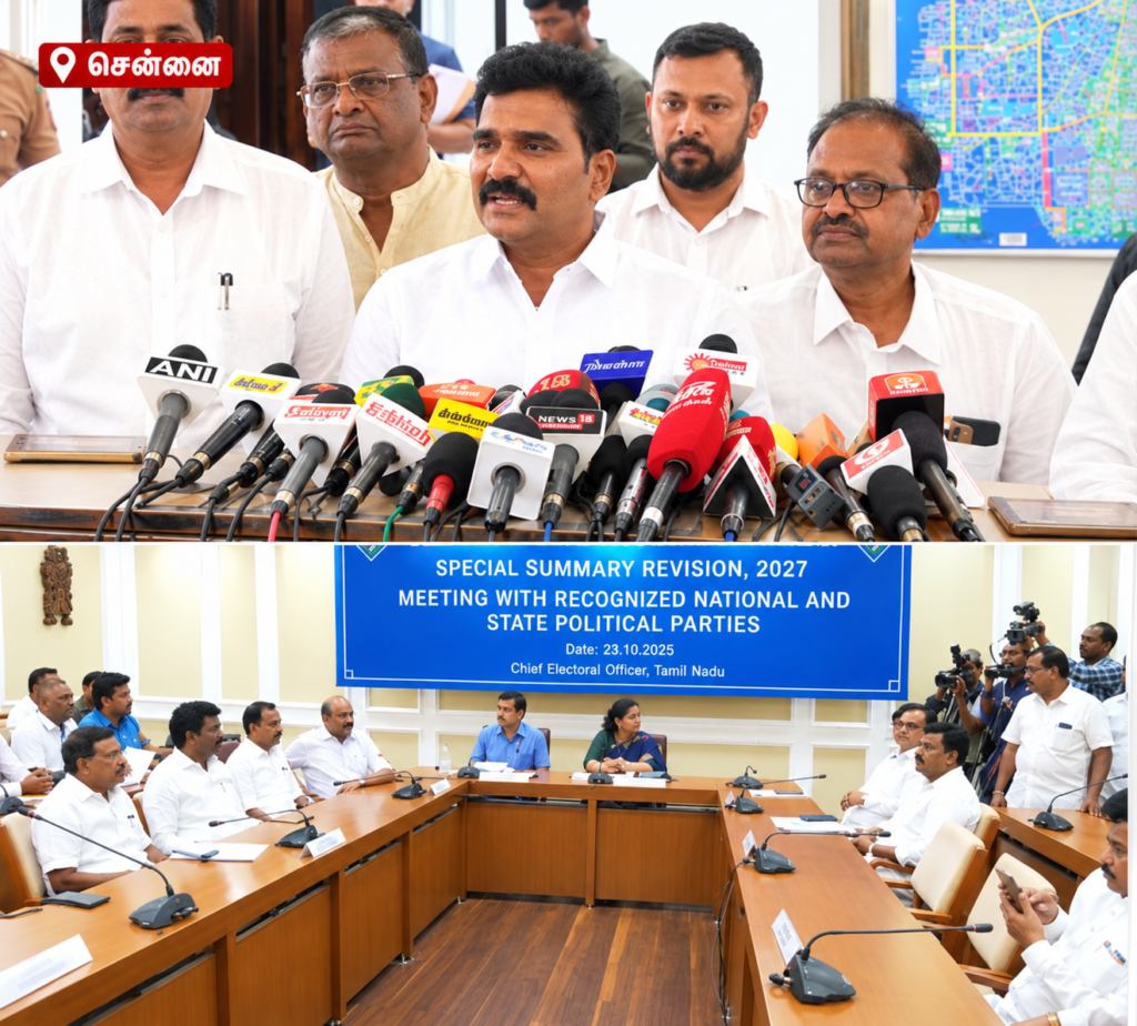 எஸ்.ஐ.ஆர். மட்டும் இல்லையென்றால் 160-க்கும் மேற்பட்ட இடங்களில் தவெக வெற்றி பெற்றிருக்கும்!-எஸ்.ஐ.ஆர். நடைமுறைக்கு எதிராக முதலில் குரல் கொடுத்த கட்சி தவெக – அமைச்சர் நிர்மல்குமார் பேட்டி