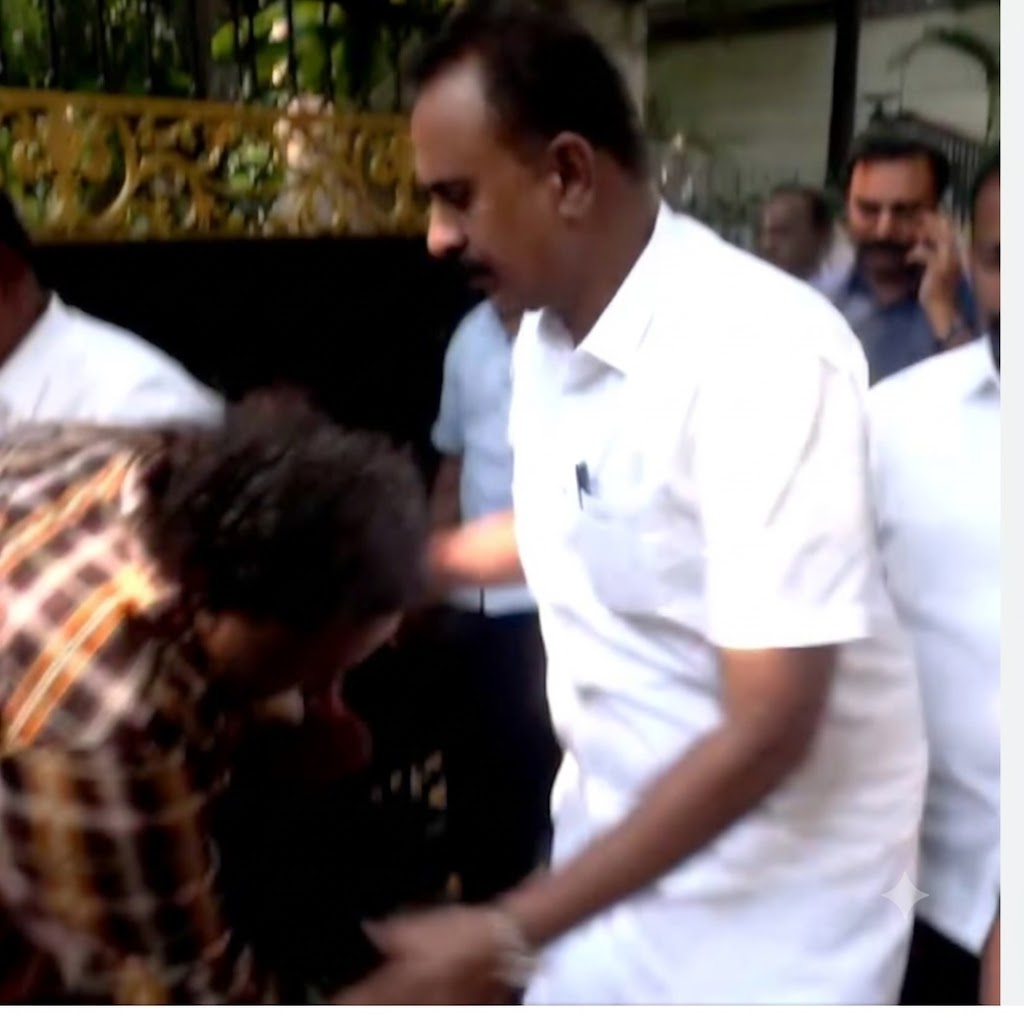 தேவா புகைப்படத்திற்கு மரியாதை செலுத்திய எஸ்.பி.வேலுமணி.. காலில் விழுந்த ஸ்ரீகாந்த் தேவா!