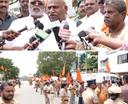 இலவசப் பேருந்து எங்கள் வாழ்க்கையைச் சீரழிக்கிறது – ஆட்டோ ஓட்டுநர்கள் பேரணி!