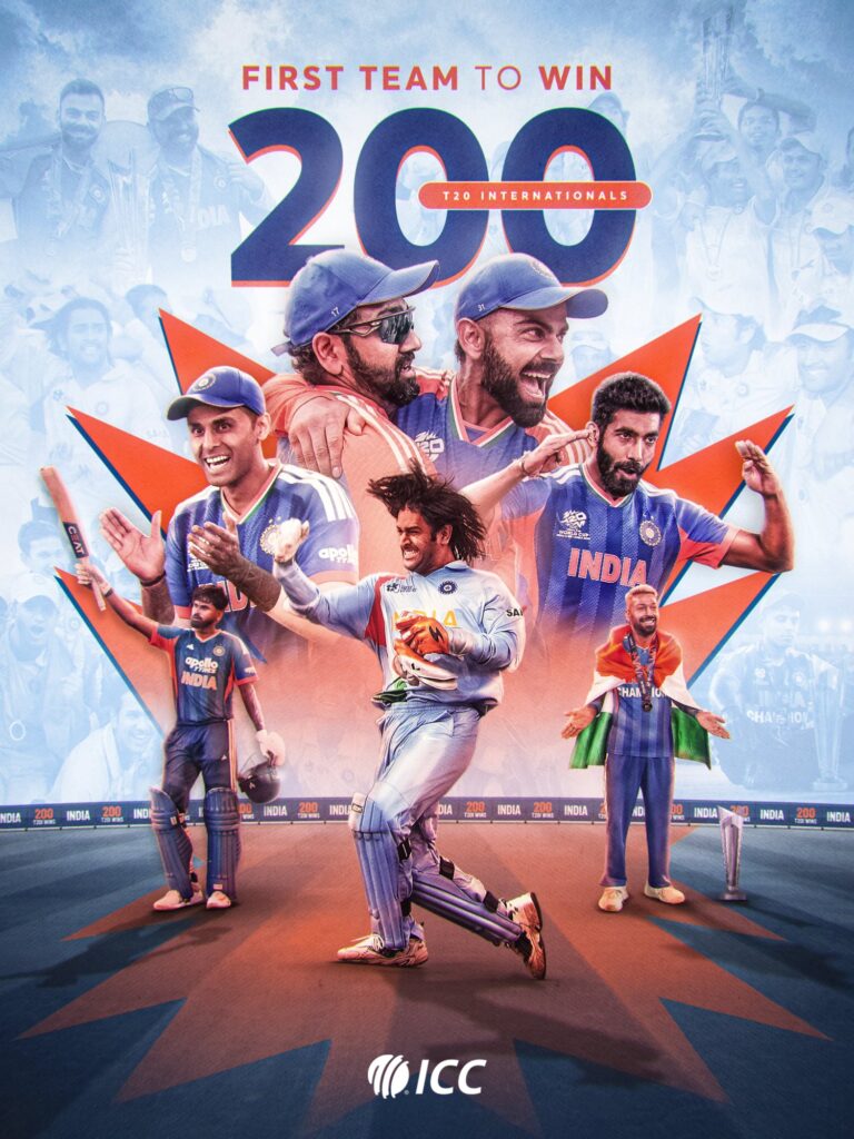 சர்வதேச டி20 கிரிக்கெட்டில் 200 வெற்றிகள்! இந்திய அணிக்கு ஐசிசி பாராட்டு