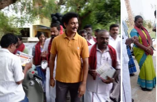 தாராபுரத்தில் சுகன்யாவுக்கு ஆதரவாக களமிறங்கிய அன்பில் மகேஸ், சக்கரபாணி – வீடு வீடாகச் சென்று வாக்கு சேகரிப்பு!